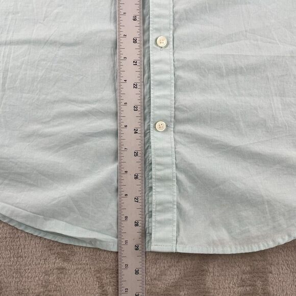 Banana Republic Shirt Men Large Turquoise‎ Neat Weave Flap Pockets Stretch NWOT - Picture 6 of 8